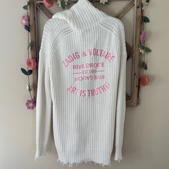 Zadig & Voltaire M/L Anya Cow Blason Cardigan - Picture 3 of 12